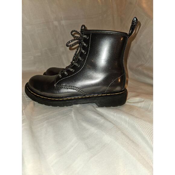 Dr Martens Boots Kids Size 3 Metallic Gray - Picture 5 of 10